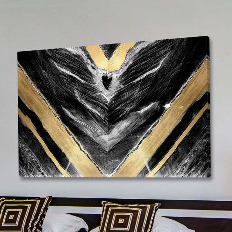 Golden V - reproduction sur toile tendue, H 16 po x l 24 po x 1,5 po
