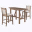 Ensemble de table de salle à manger à hauteur de comptoir en bois 3 pièces avec 2 chaises rembourrées pour petite place-806332087