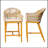 Bar Stools Set of 2 with Arm and Backrest, Outdoor Counter Height Bar Chairs with Cushion