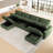 Hutcheson 131.4'' Wide U-Shaped Sectional Sofa Livingroom Storage Couch With Ottoman Removable Washable Cushion-2131311112