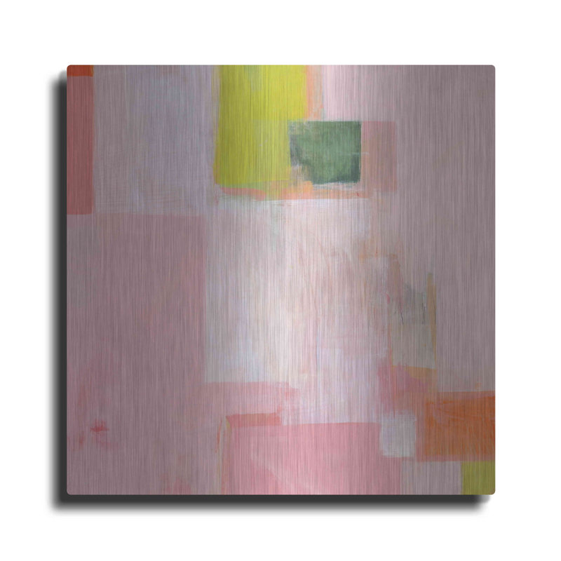 Winston Porter «Pink Squares» par Melissa Donoho, art mural en métal, H 24 po x l 24 po