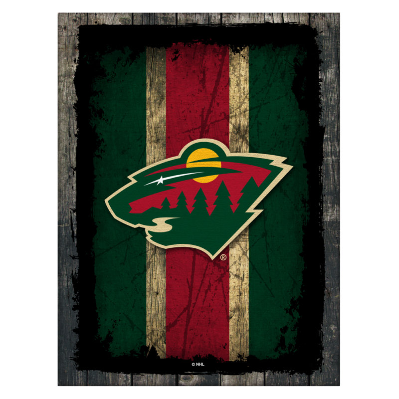 Art sur toile NHL Logo, Wild du Minnesota, H 20 po x l 15 po x P 1 po