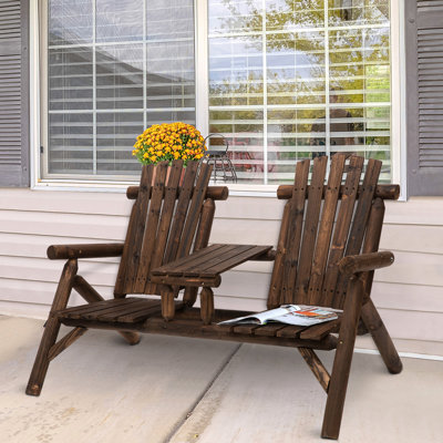 2 chaises et table en bois, meubles de patio pour terrasse, cour, porche, siège de foyer extérieur confortable avec cour arrière
