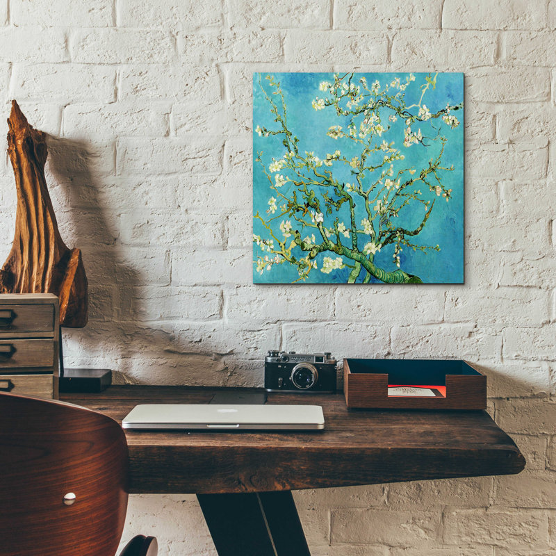 «Almond Blossoms» par Vincent Van Gogh, art mural en verre acrylique, H 36 po x l 36 po