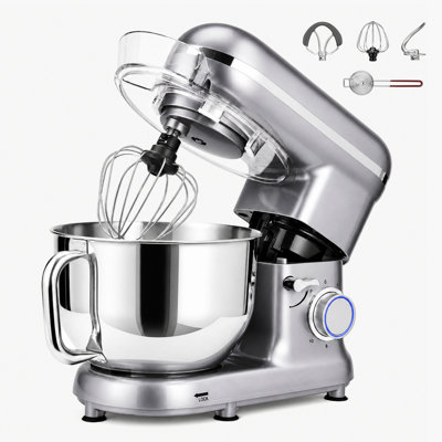 6-Quart 10-Speed Tilt-Head Electric Silver Stand Mixer