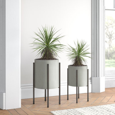 Ensemble de pots de fleurs d'intérieur en métal Stacia