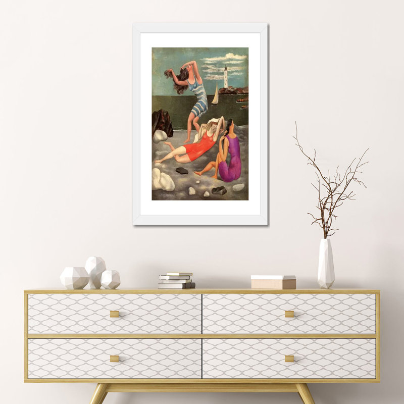 «The Bathers» par Pablo Picasso - reproduction d'art, H 24 po x l 16 po x P 1 po, Papier blanc, Blanc
