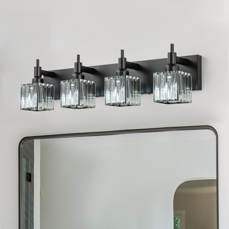 Éclairage pour meuble-lavabo à intensité variable Taevion, 4 lumières, Noir