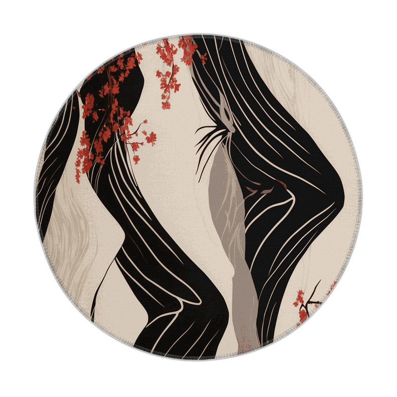 Twilight Blossom Indoor And Outdoor Area Rug, Round 5'
