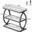 23.6" End Table, Narrow 3-Tier Side Table with Oval Metal Frame