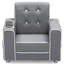 Chaise rembourrée avec porte-gobelet Delta Kids Chelsea, gris doux-1472796069