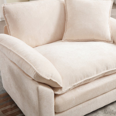 Ensemble de fauteuil d'appoint et repose-pieds avec revêtement en chenille