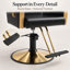 Fauteuil de salon pour coiffeur, fauteuil de coiffeur pour salon de coiffure avec pompe hydraulique professionnelle - noir / or-108808826-129176280