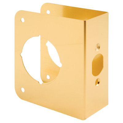 Brass Lock and Door Reinforcement Plate for 1-3/4 In. Thick Doors, Brass Finish (Single Pack)