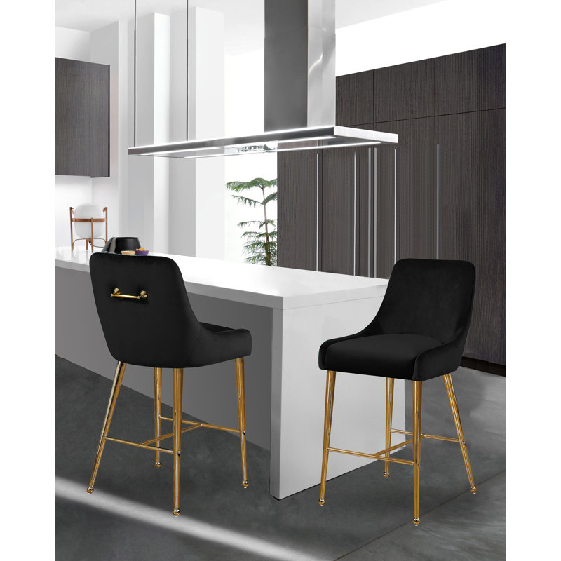 Tabourets de comptoir Owen, 28", Velours noir