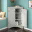 Armoire de rangement triangulaire grise avec tablettes réglables, armoire de plancher autoportante pour la cuisine à domicile-1511657959