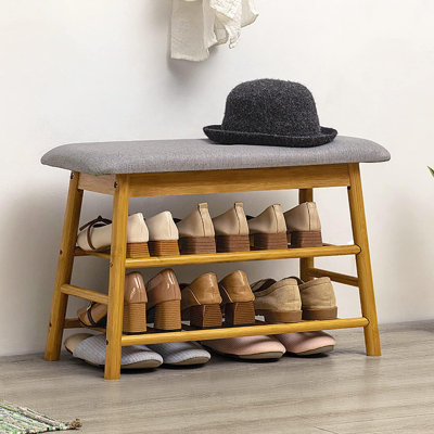 Bamboo Shoe Stool 28 Inch Nature Color