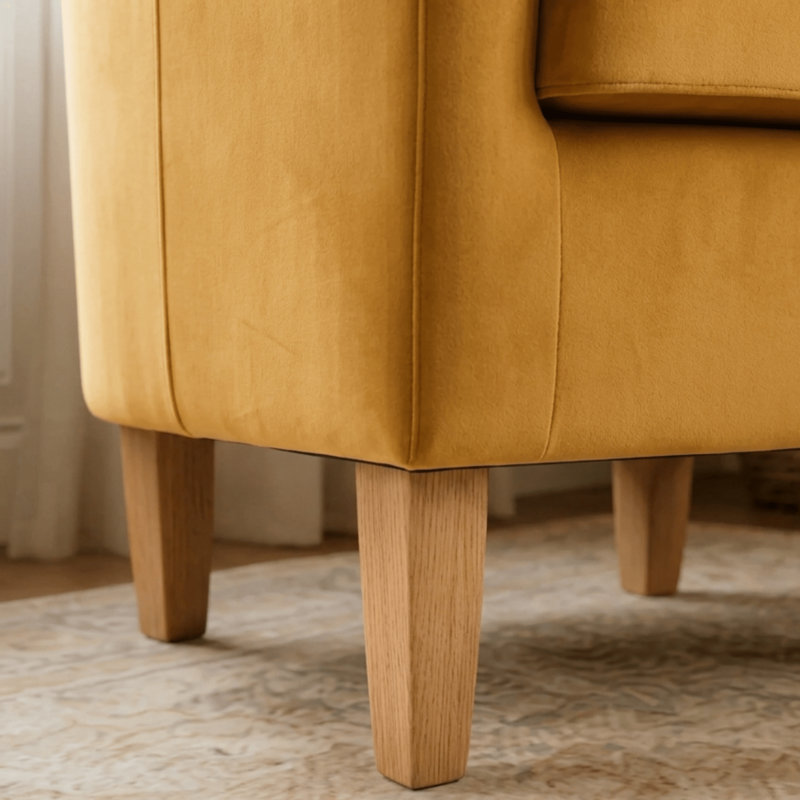 Velvet Upholstered 67m Occasional Accent Chair, Mustard