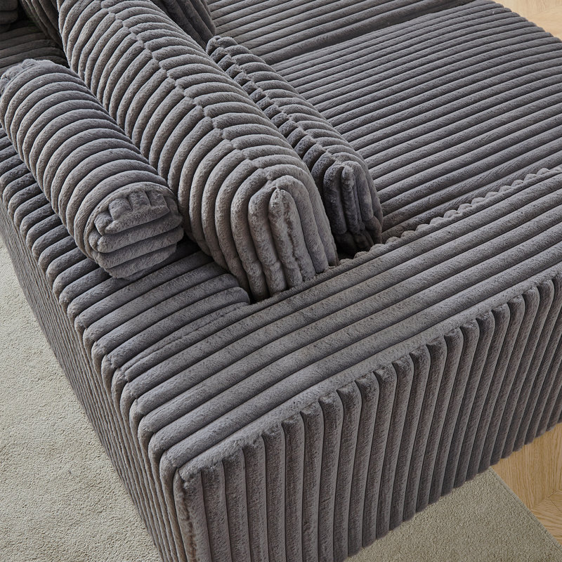 Méridienne surdimensionnée de 87 po, sans assemblage requis, causeuse en peluche avec canapé-lit inclinable, fauteuil-lit moderne moelleux pour la chambre à coucher du salon intérieur