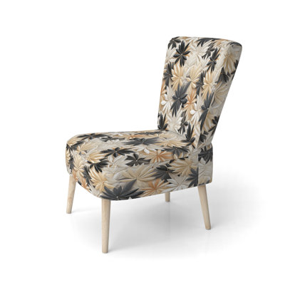 Fleurs blanches et noires minimalistes Serenity - Chaise d'appoint rembourrée Cottagecore, chaise d'appoint Cottagecore