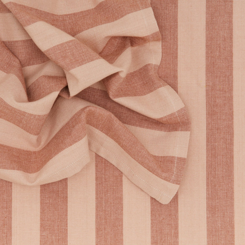 Essential Cotton Striped Napkin, Blush/Terracotta