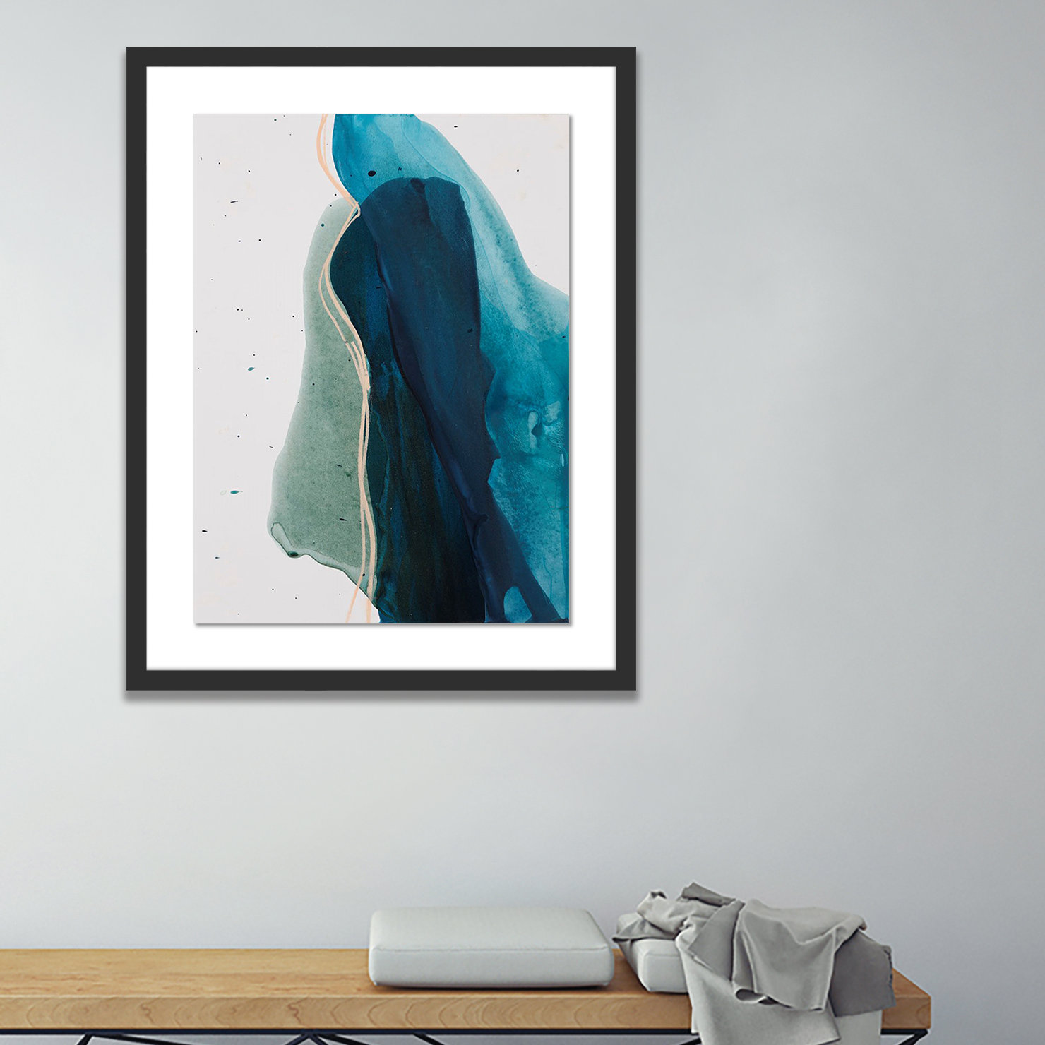 Kim Whiteside "Intelligence" Print, Black, 40" H x 32" W x 2.5" D
