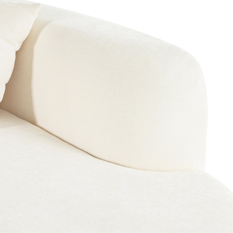 Grand canapé modulaire moderne 2 pièces avec 3 coussins Modern, Chenille beige