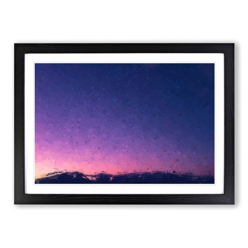 Moon over Iran in Abstract - Picture Frame Graphic Art Print, Black Framed, 48cm H x 65cm W x 2cm D
