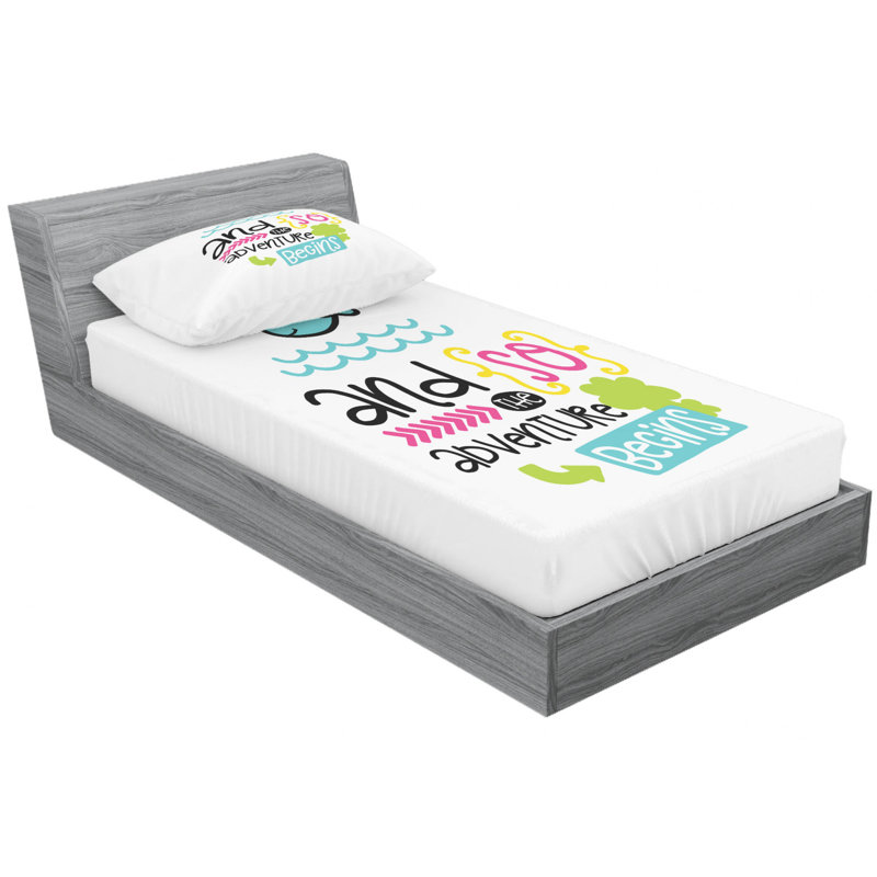 Microfiber Patterned Fitted Sheet, Twin XL Sheet Set with 1 Pillowcase