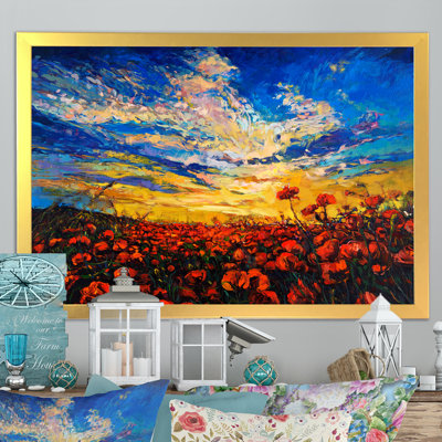 " Red Poppy Fields Ii " by Designart