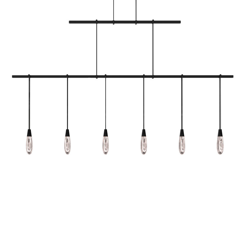 Suspenders 6 - Light Satin Black LED Kitchen Island Pendant