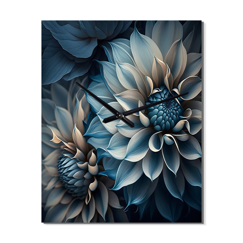 Jannemarie - Horloge murale florale Dahlia, H 28 po x l 12 po x P 1 po