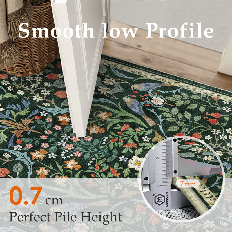 Destinay Floral Area Rug, Runner 61 x 183 cm