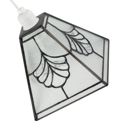 20 cm H Square Glass Pendant Shade ( No Direct Attachment Method ) in White