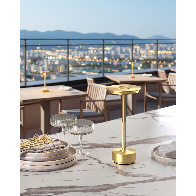 Aluminium Table Lamp, Gold