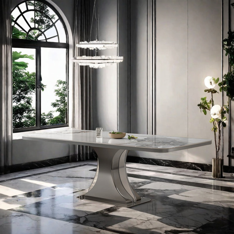 Table rectangulaire légère de luxe, H 29,52 po x L 78,74 po x l 35,43 po
