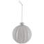 Ornements de Noël en verre rayé boule et oignon - 3 po (80 mm) - blanc et argent - 4 carats
