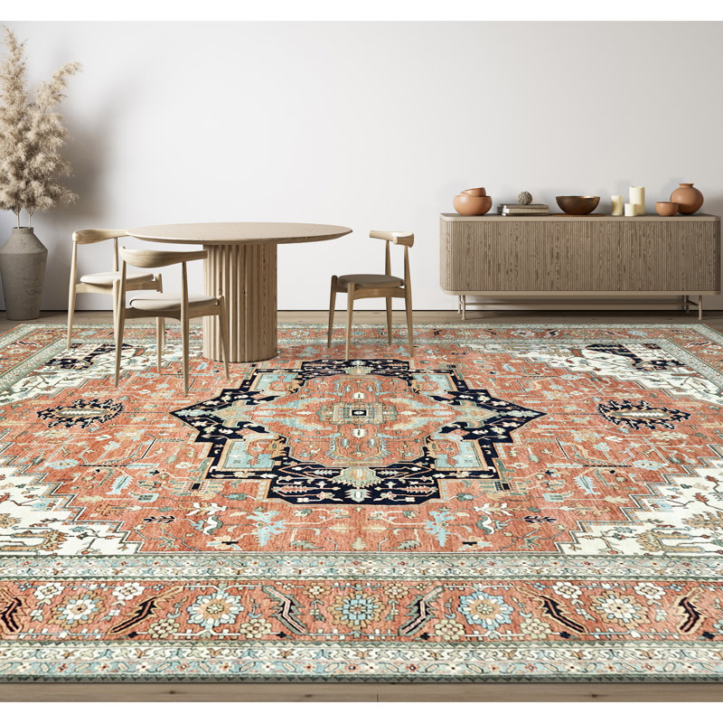 Tapis rouge noué à la main de haute qualité, Rectangle 9 pi x 12 pi