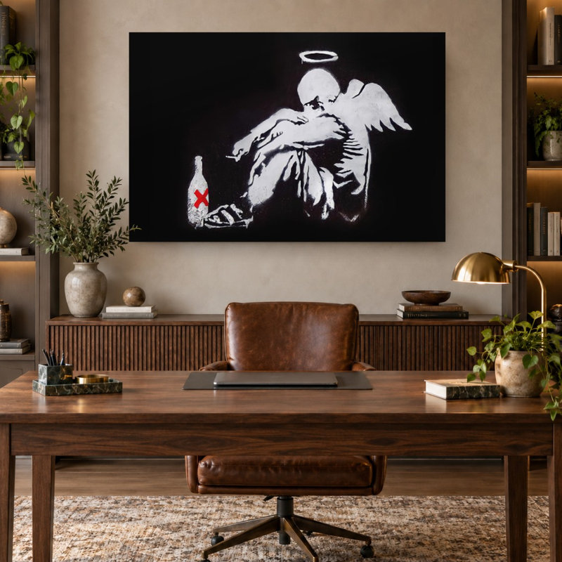 Impression sur toile Banksy Fallen Angel Street, H 20 po x l 30 po