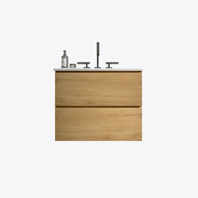 Meuble-lavabo mural 24 po avec lavabo en céramique