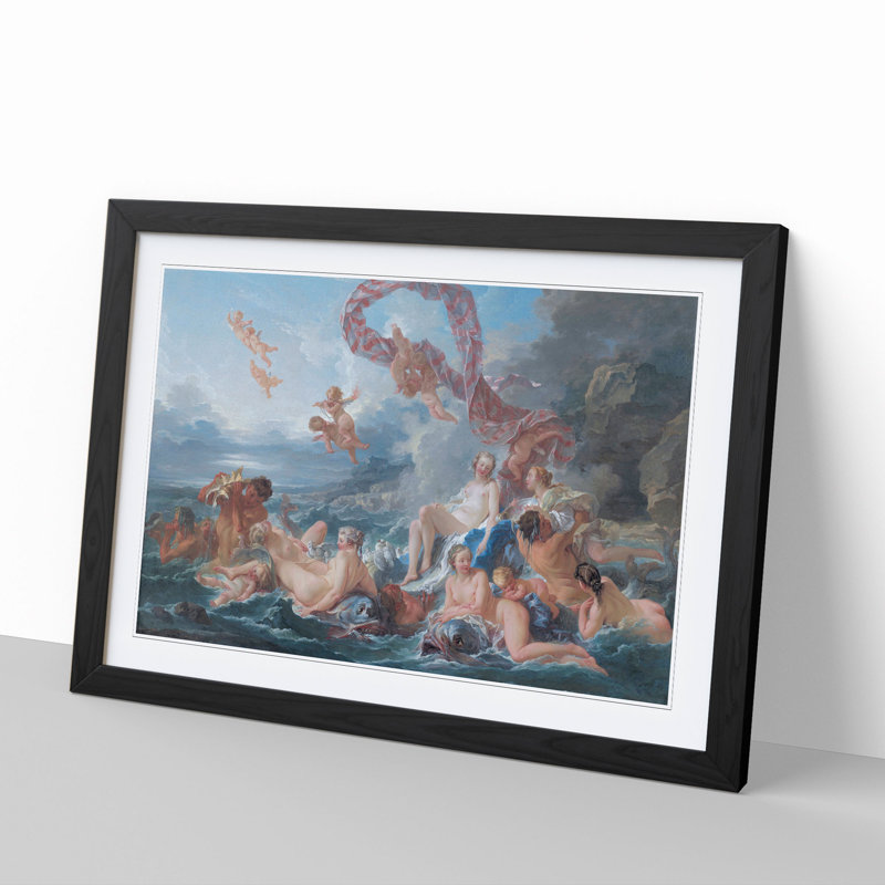 The Triumph of Venus by Francois Boucher - Picture Frame Painting, Black Framed, 36cm H x 48cm W x 2cm D