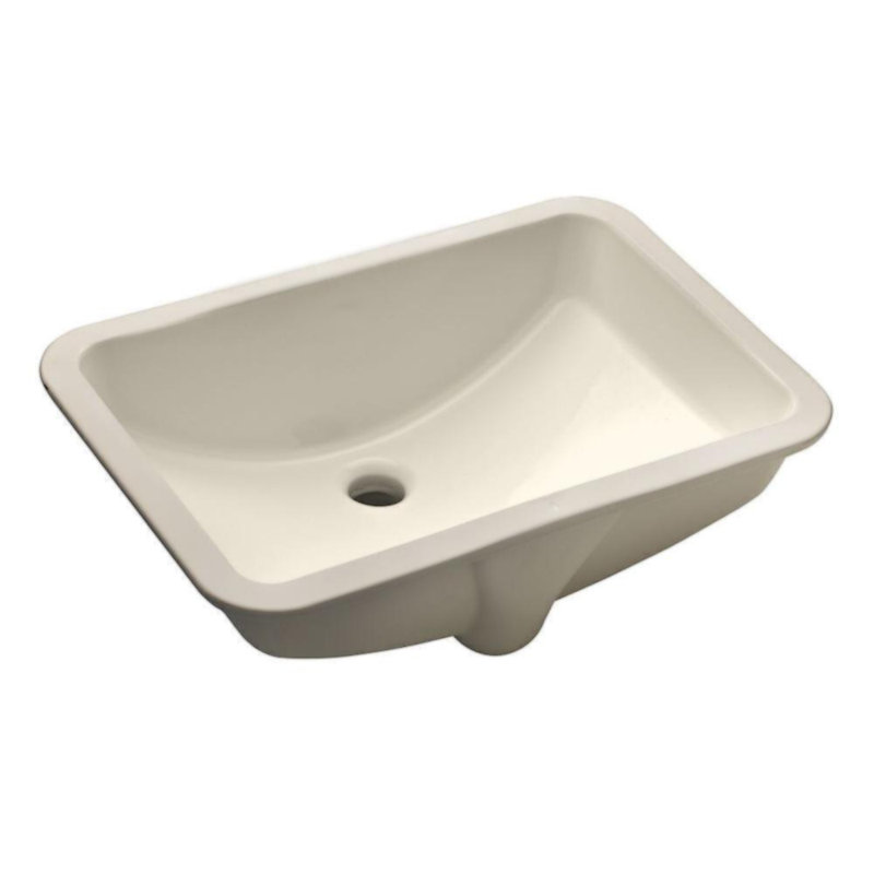 Lavabo de salle de bain rectangulaire encastré, Biscuit
