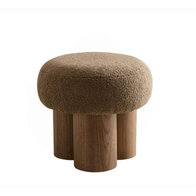Mushroom Stool, Cushion, Wooden Barrel PVC Pipe（Only One Ottoman )