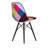 Mid Century Modern Patchwork Upholstered Dining Chair with Curved Seat, Solid Wood Legs and Metal Footrest for Kitchen Island, Breakfast Bar, Pub Table, Home Bar Muti Color-133244564