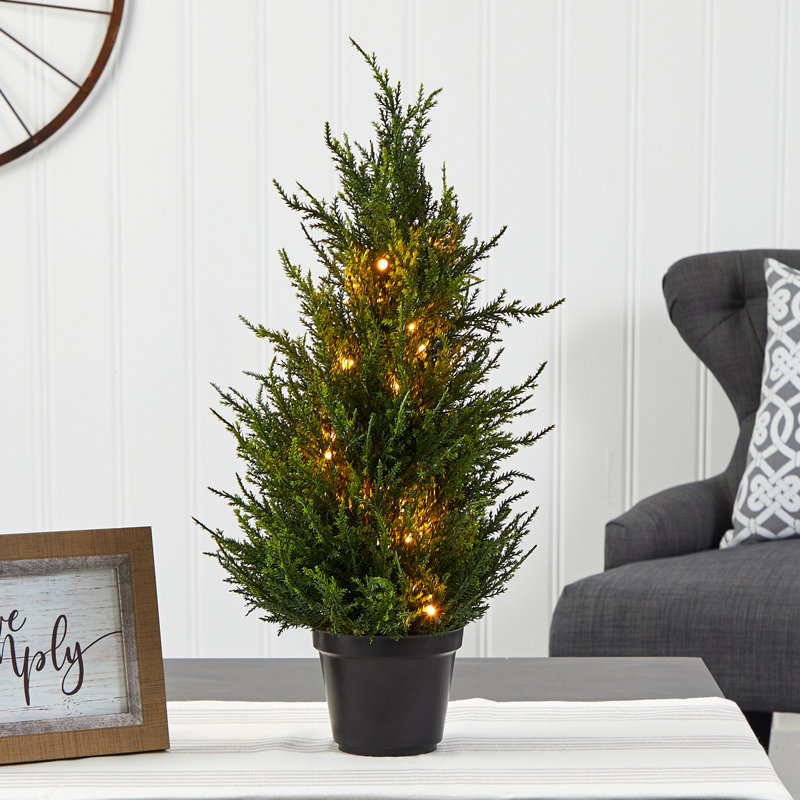 18in. Cedar Artificial Tree with LED Lights UV Resistant (Indoor/Outdoor)