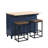 Farmhouse Kitchen Island Set with Drop Leaf and 2 Seatings,Dining Table Set with Storage Cabinet, Drawers and Towel Rack-1508699105