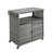 Outdoor Wicker Bar Cart, Patio Wine Serving Cart W/Wheels, Rolling Rattan Beverage Bar Counter Table W/Glass Top For Porch Backyard Garden Poolside Party