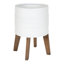 Faux eucalyptus Eudora avec pot à fleurs en bois et métal Gavri-145522156-144881338