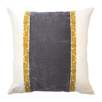 Francesca Embroidered Feather Linen Throw Pillow
