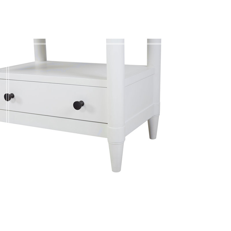 Table de chevet 2 tiroirs Dana Heights, Blanc